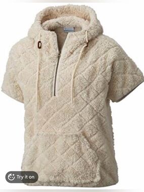 Columbia XL Cozy Hooded Sherpa Pullover - Cream